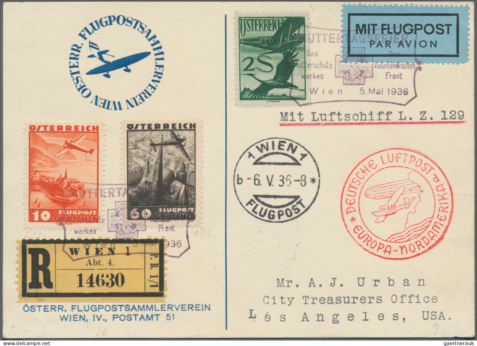 Airmail - Europe: 1913/1949, Alpenländer, Partie Von 19 Briefen Und Karten Mit S - Sonstige - Europa