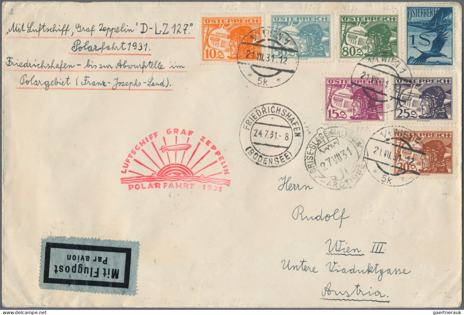 Airmail - Europe: 1913/1949, Alpenländer, Partie Von 19 Briefen Und Karten Mit S - Andere-Europa