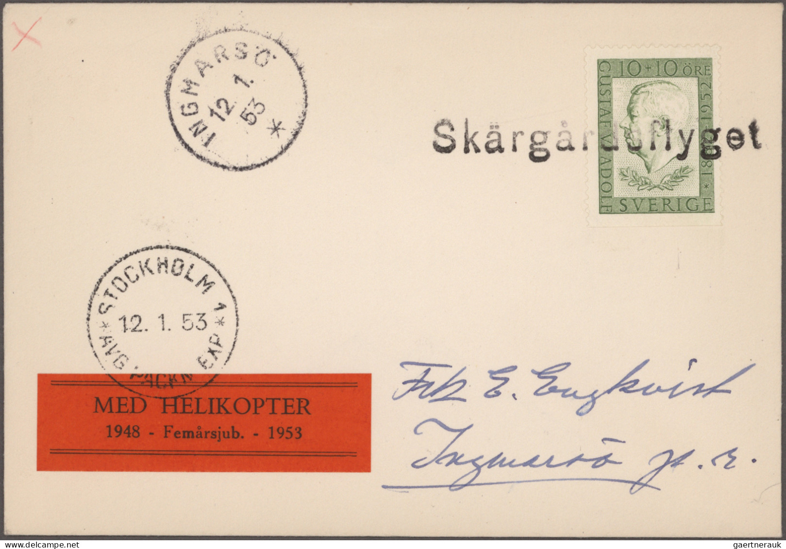 Airmail - Europe: SCHWEDEN,1946/1958, Lot Mit 16 Sauberen Flugpostbelegen Meist - Autres - Europe