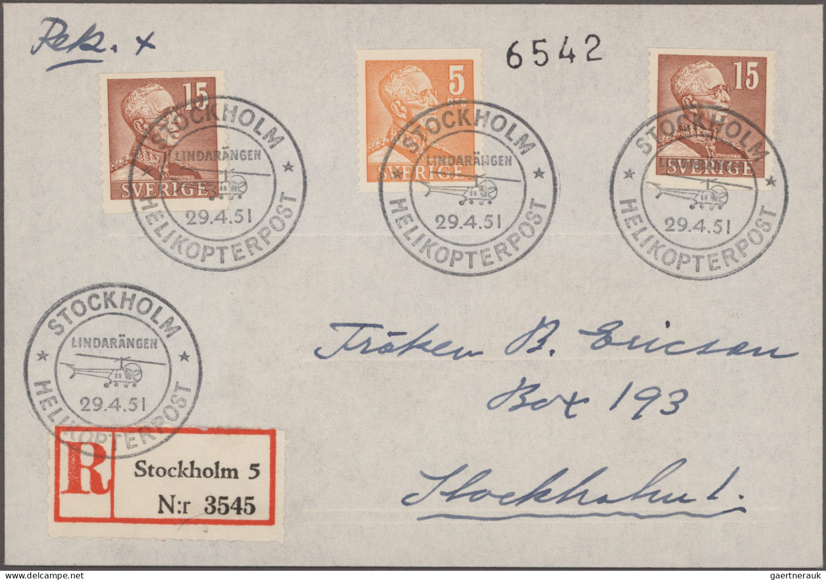 Airmail - Europe: SCHWEDEN,1946/1958, Lot Mit 16 Sauberen Flugpostbelegen Meist - Andere-Europa