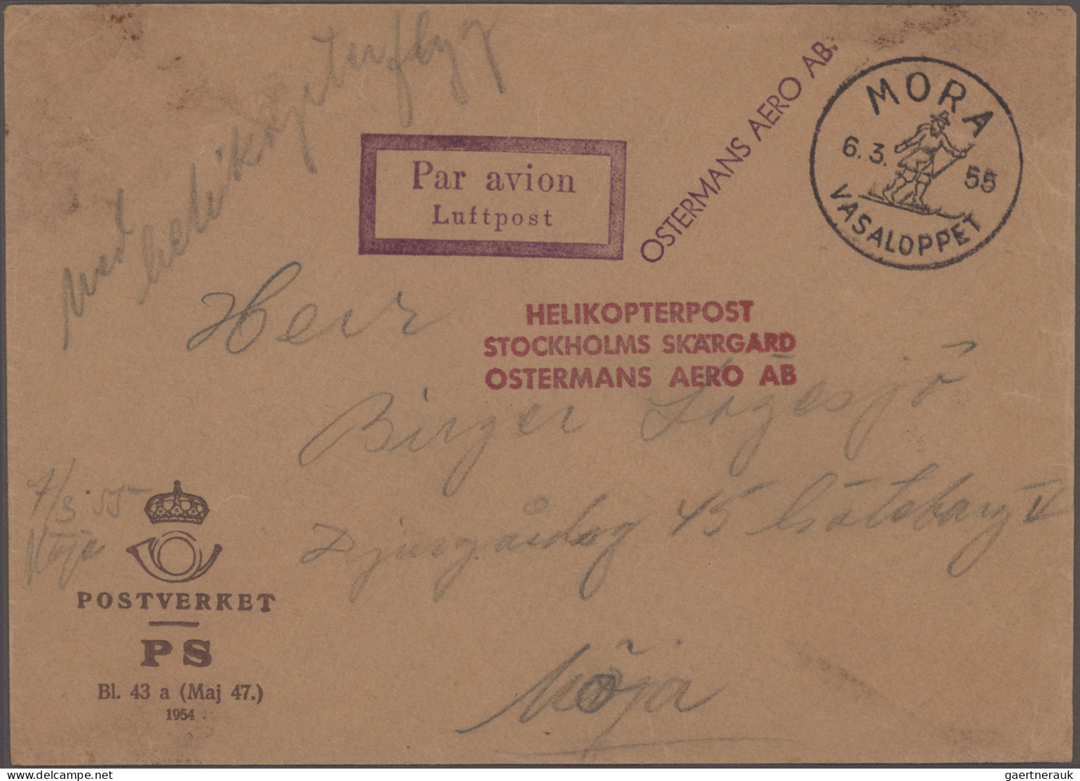 Airmail - Europe: SCHWEDEN,1946/1958, Lot Mit 16 Sauberen Flugpostbelegen Meist - Andere-Europa