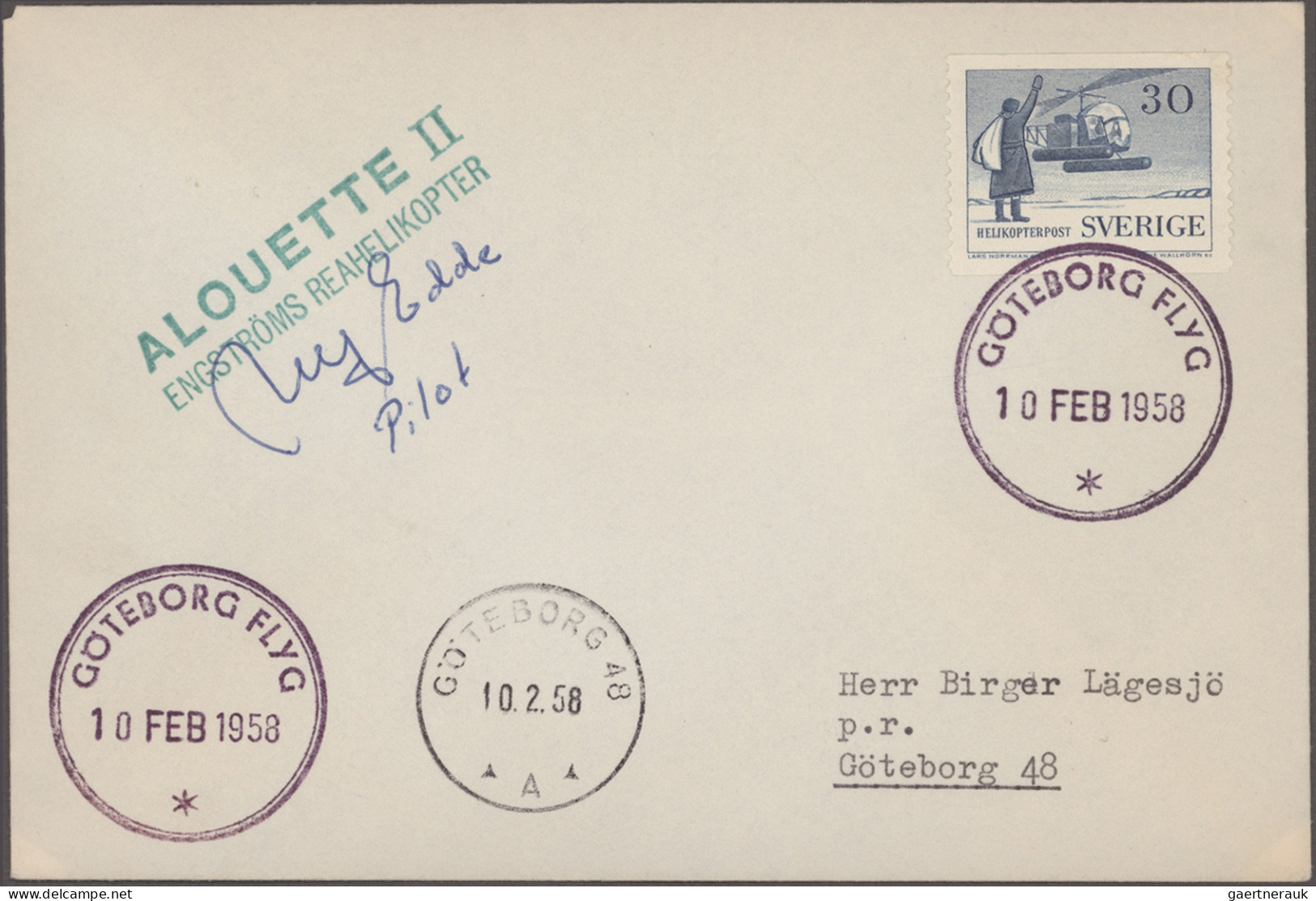 Airmail - Europe: SCHWEDEN,1946/1958, Lot Mit 16 Sauberen Flugpostbelegen Meist - Sonstige - Europa