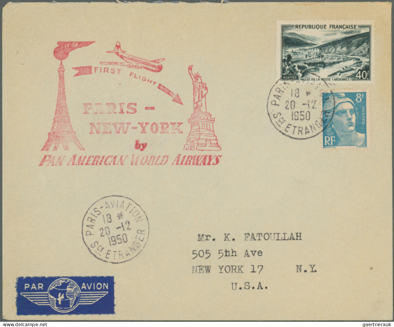 Airmail - Europe: 1947/1988, France/area-related airmail, collection of apprx. 1