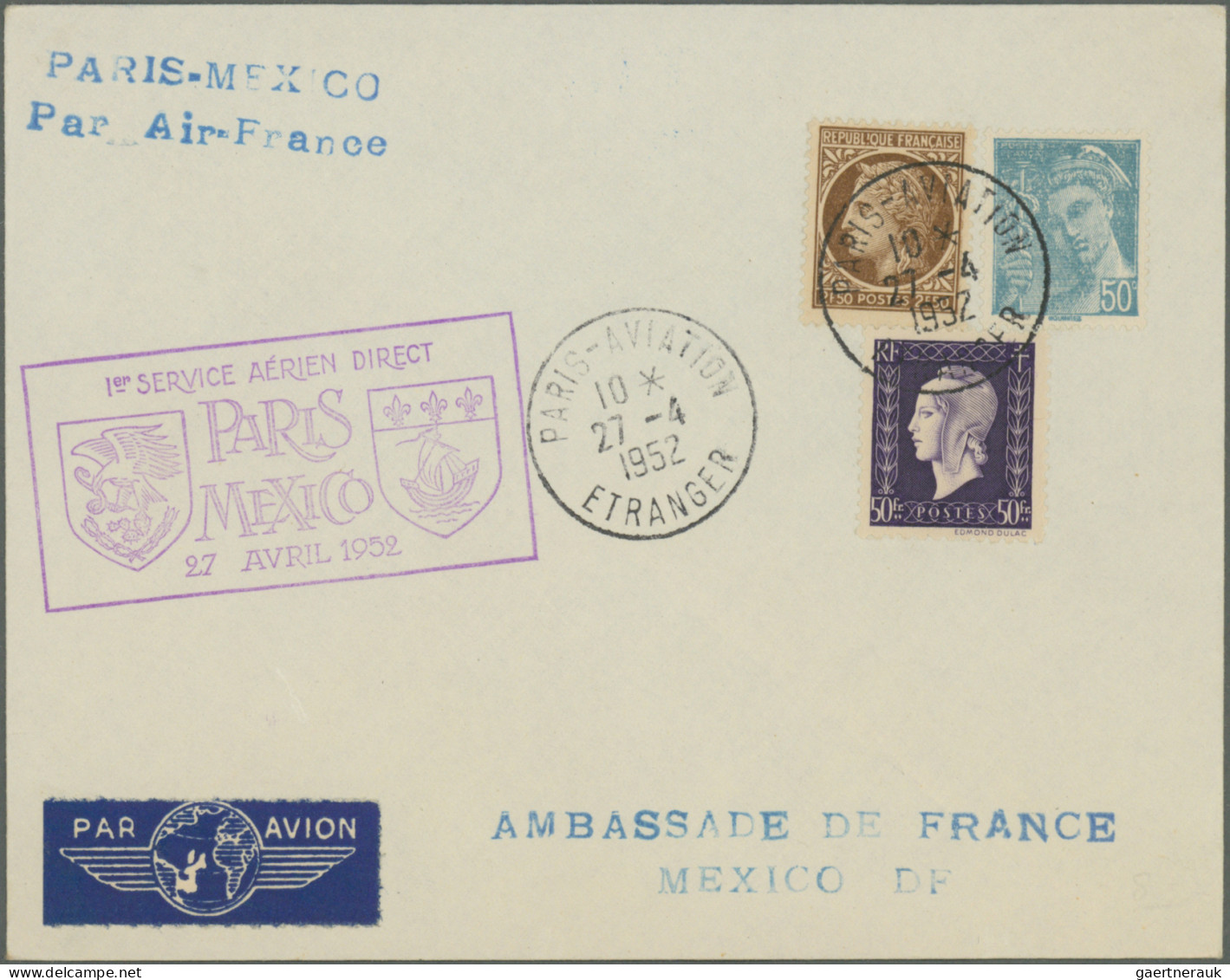 Airmail - Europe: 1947/1988, France/area-related airmail, collection of apprx. 1