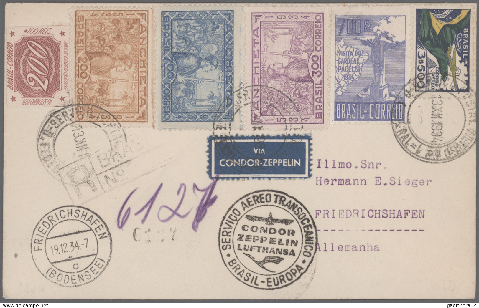 Airmail - Overseas: 1928/1948, USA/Brazil, Assortment Of 41 Covers/cards, Mainly - Otros & Sin Clasificación