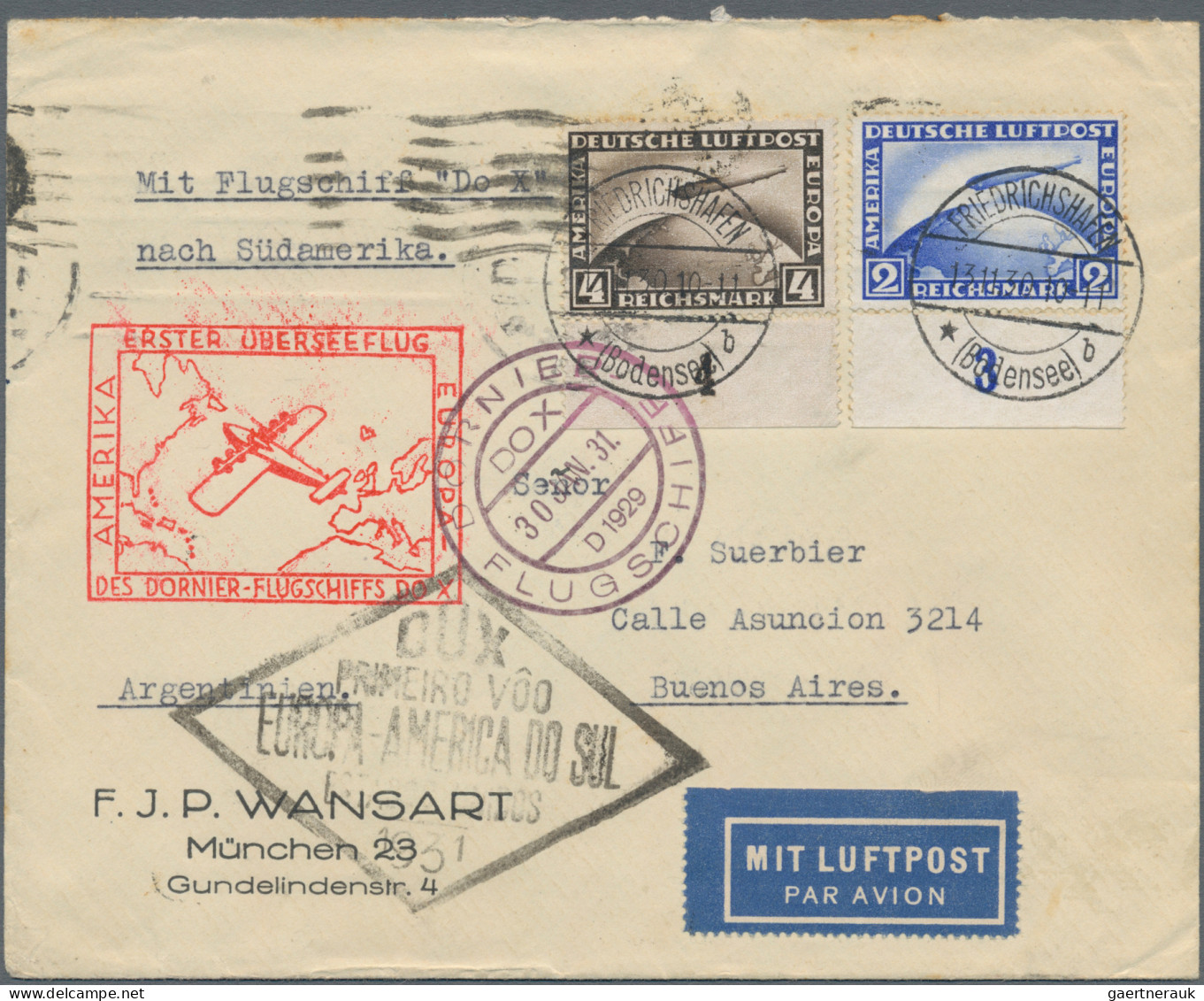 Air Mail: 1915-1985 (ca), Sammlung Von 48 Belegen Im Ringalbum, Flugpost Bzw. Ze - Otros & Sin Clasificación