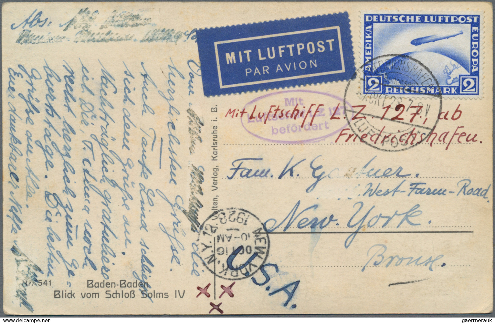 Air Mail: 1915-1985 (ca), Sammlung Von 48 Belegen Im Ringalbum, Flugpost Bzw. Ze - Otros & Sin Clasificación