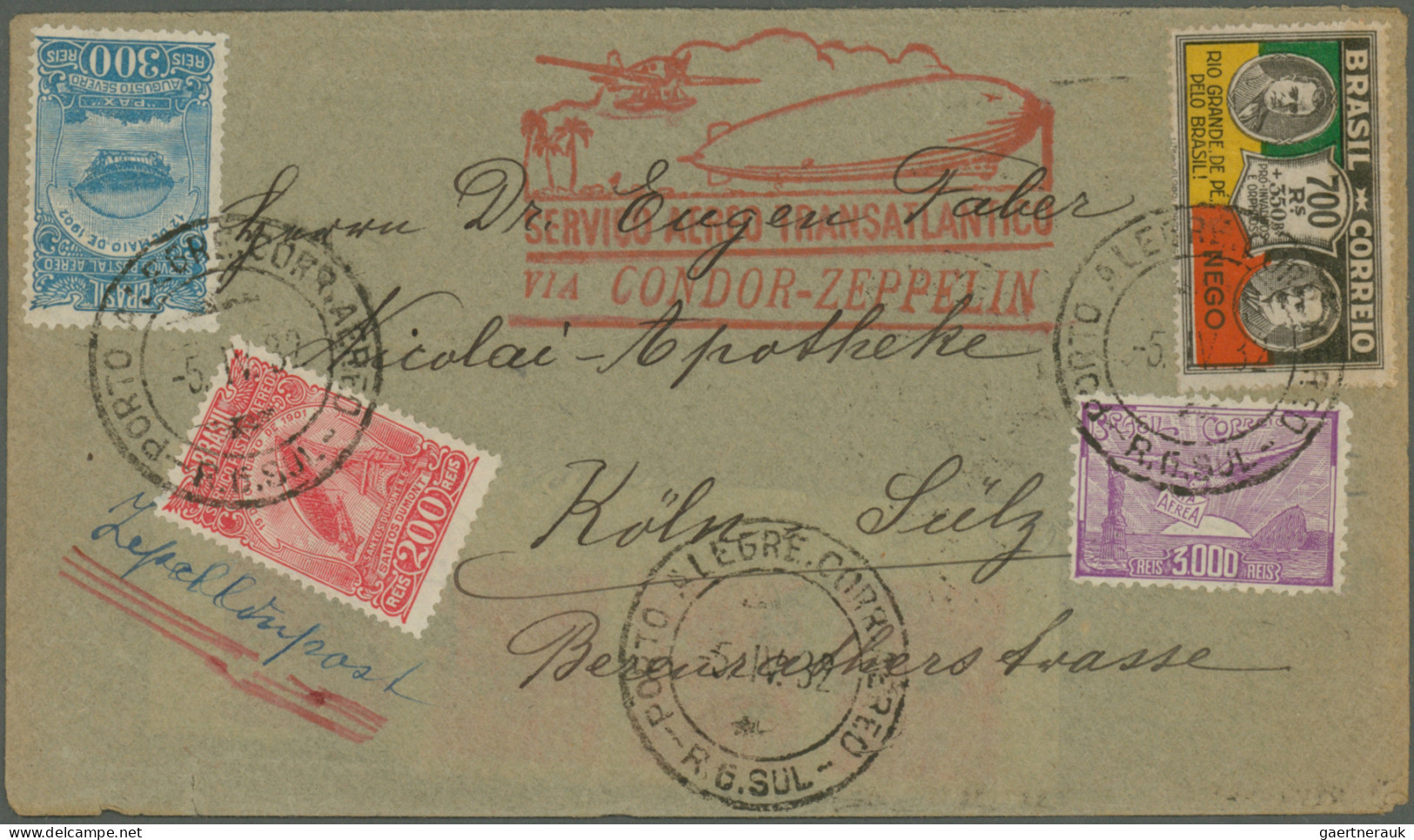 Air Mail: 1920's-1940's: 20 Airmail And Zeppelin Covers And Cards, Including 12 - Autres & Non Classés