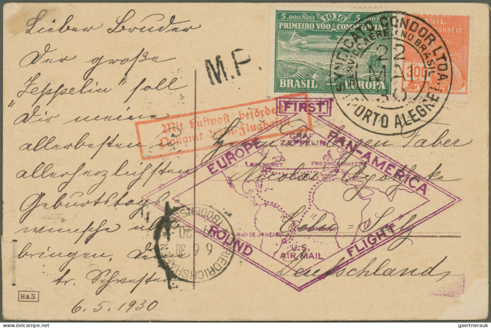 Air Mail: 1920's-1940's: 20 Airmail And Zeppelin Covers And Cards, Including 12 - Autres & Non Classés