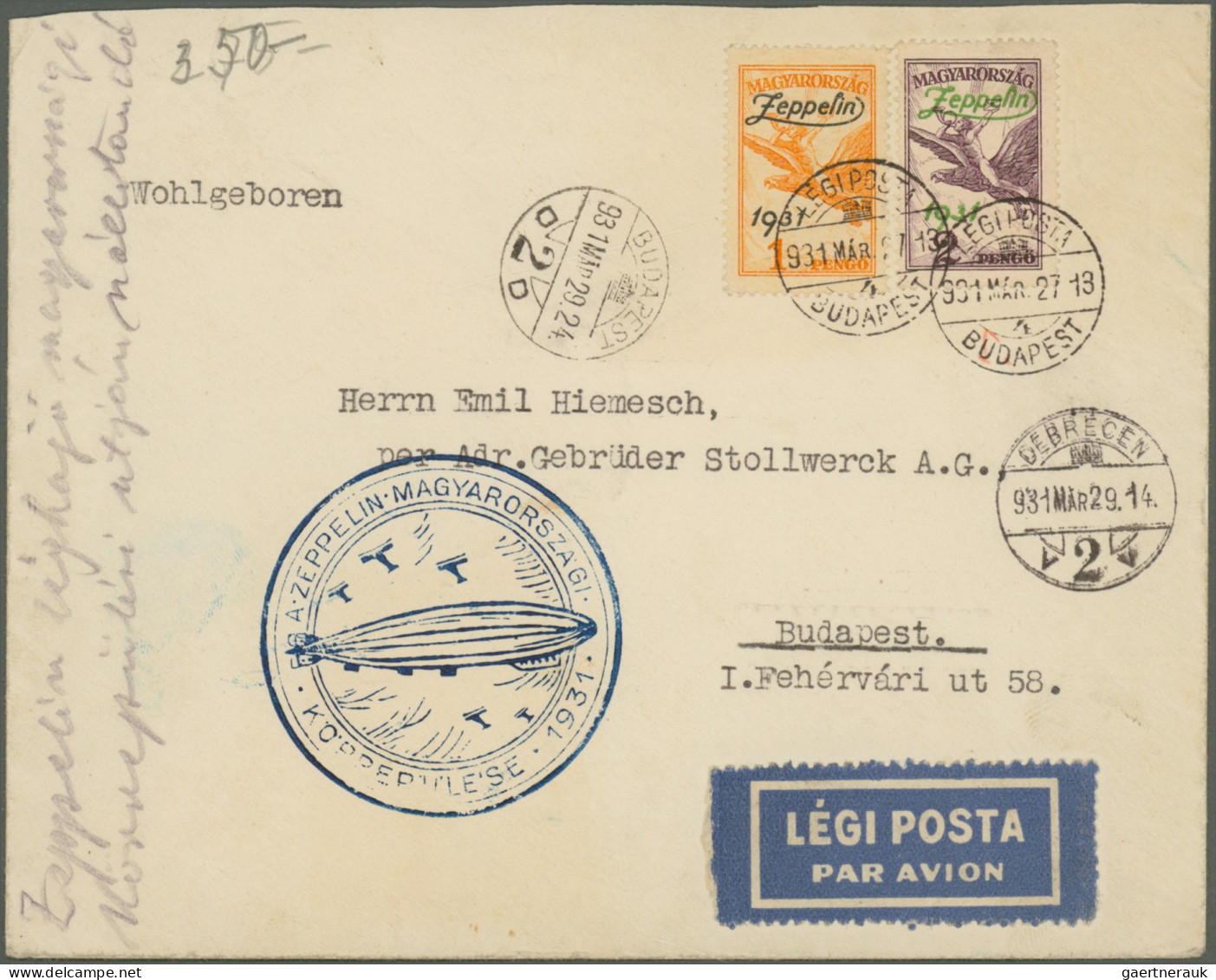 Air Mail: 1920's-1940's: 20 Airmail And Zeppelin Covers And Cards, Including 12 - Autres & Non Classés