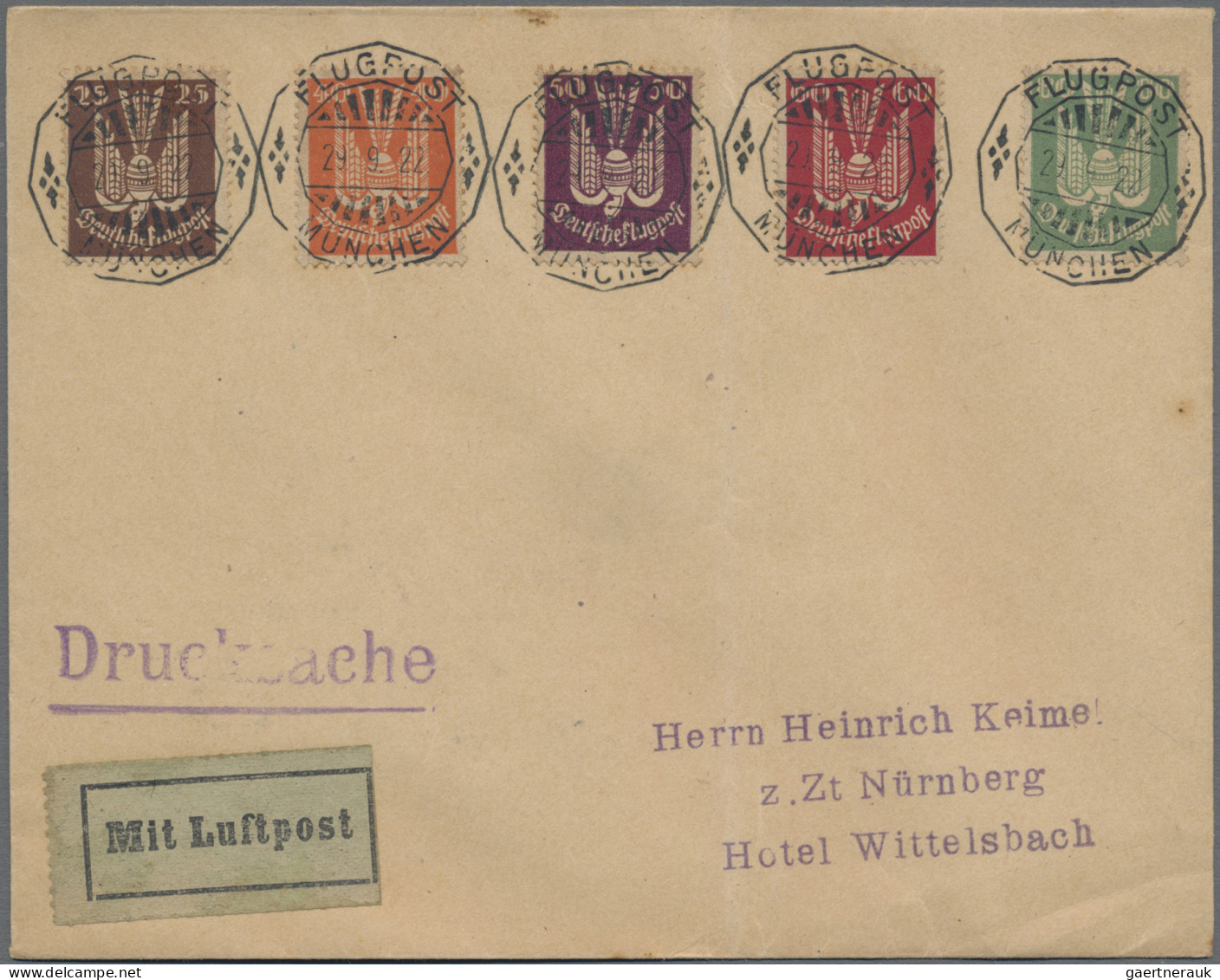 Air Mail: 1922/1925 Ca.: 32 Airmail Cards, Covers And Postal Stationery Items Fr - Otros & Sin Clasificación