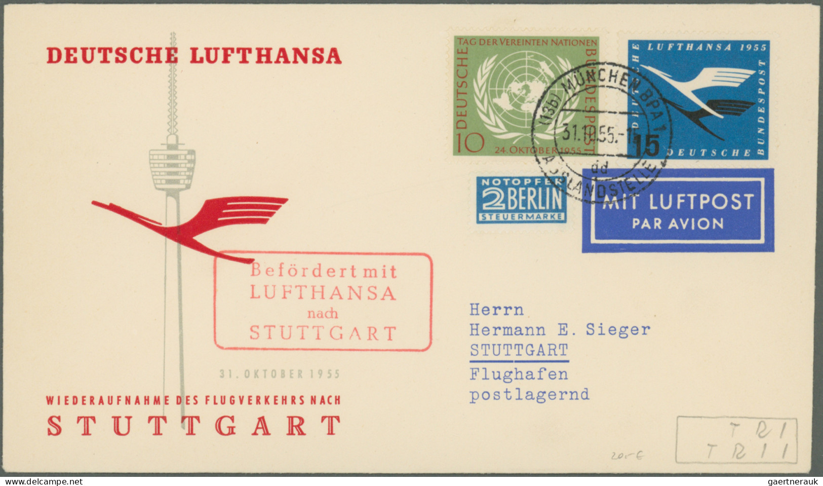 Air Mail: 1928/2006, Balance Of Apprx. 185 Covers/cards With Flown Mail And Them - Autres & Non Classés