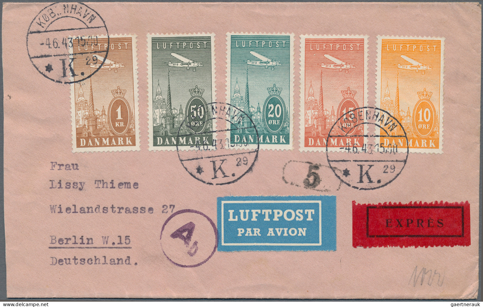 Air Mail: 1931/1954, Assortment Of 23 Covers/cards Incl. Zeppelin 1931 Polar Fli - Autres & Non Classés