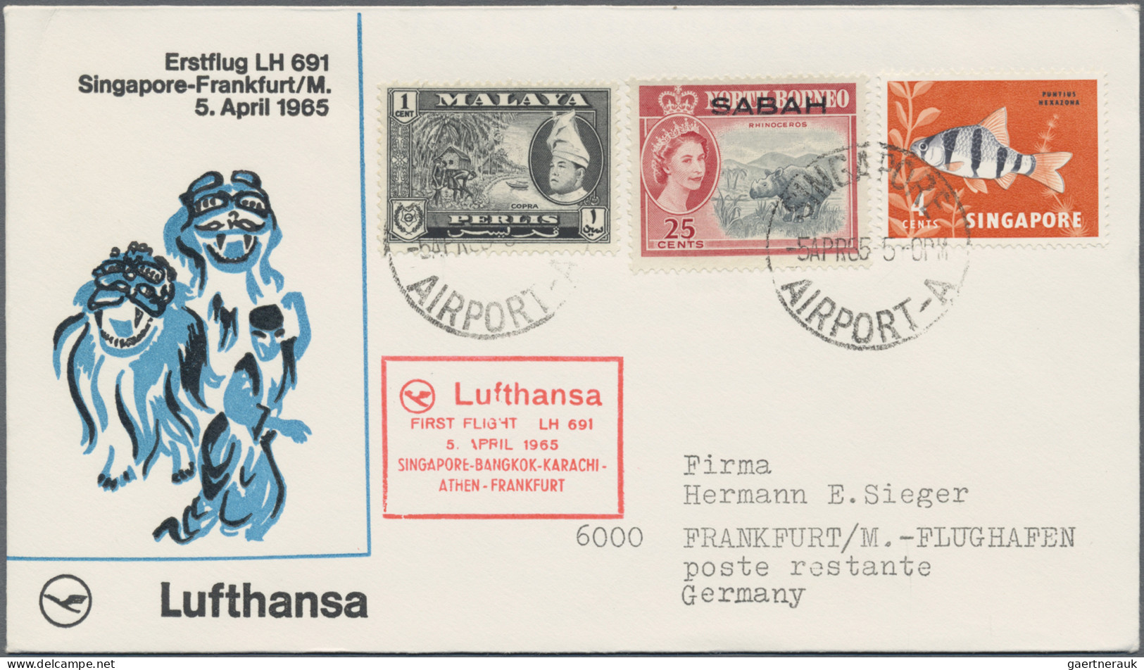 Air Mail: 1950/1960's (c.) - LUFTHANSA First Flights: More than 270 covers, post