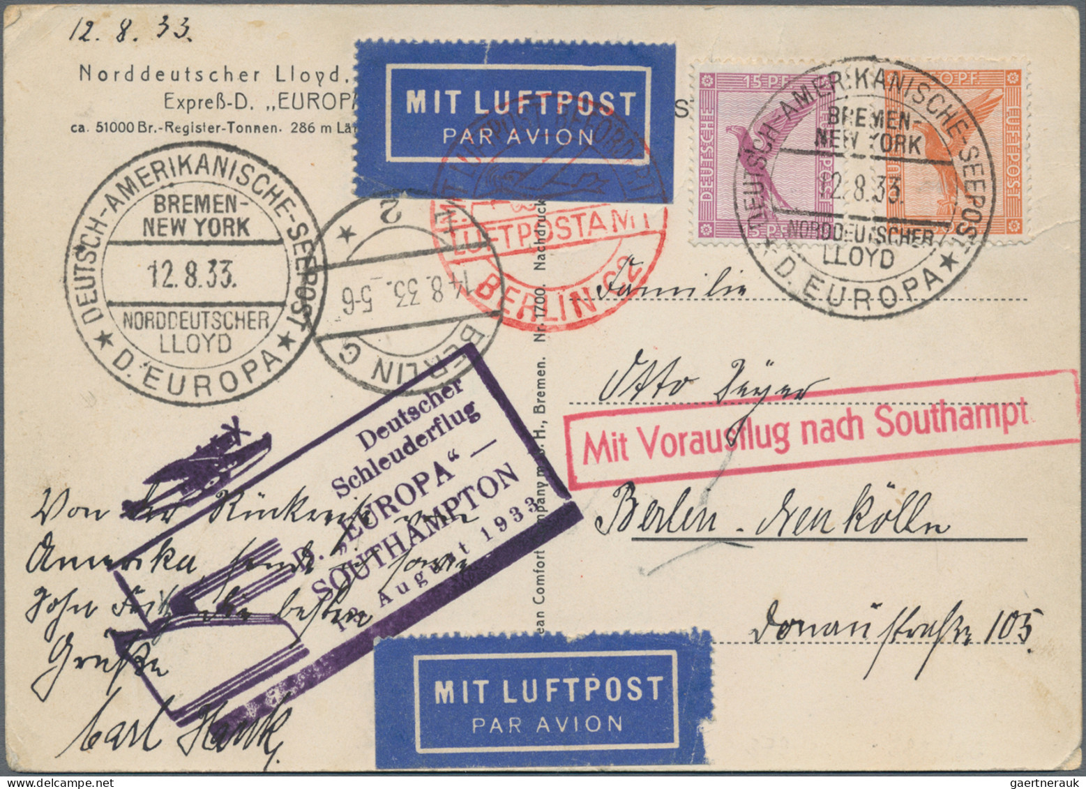 Skid Flight Mail: 1929/1938, Vielseitige Partie Von 28 Schleuderflugbelegen Mit - Correo Aéreo & Zeppelin