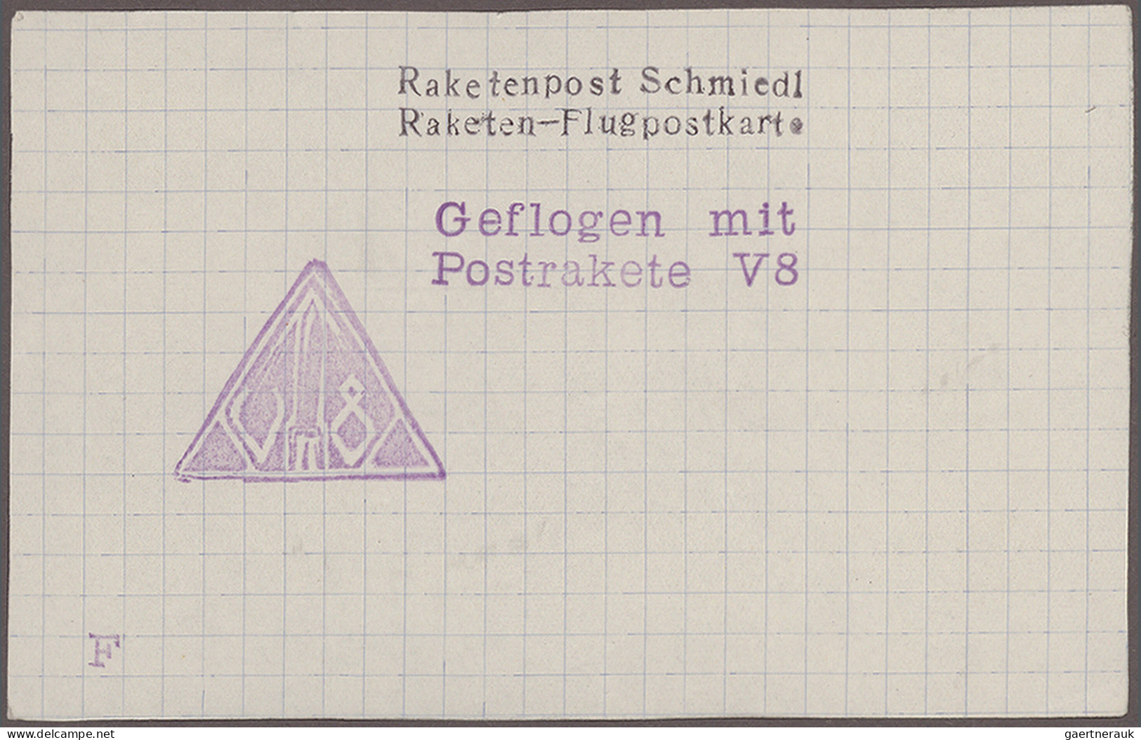 Rocket Mail: 1931, Schmiedl-Versuchsrakete V8, Partie Von Vier Belegen Je Mit Vi - Andere & Zonder Classificatie
