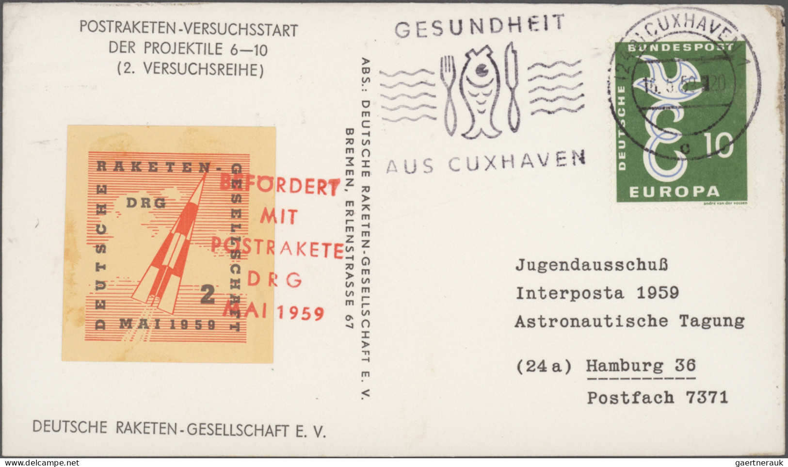 Rocket Mail: 1960, Posten Raketenpost Und Erstflüge Lufthansa Mit Marken, Signie - Sonstige & Ohne Zuordnung