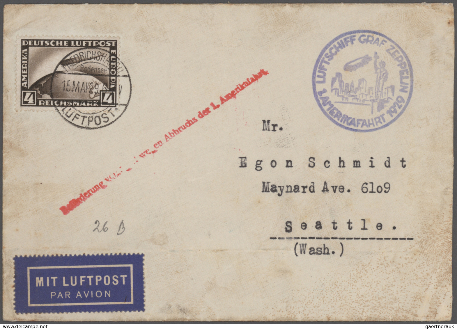 Zeppelin Mail - Germany: 1909/1975 (ca.), schöne Partie von über 110 Zeppelin- u