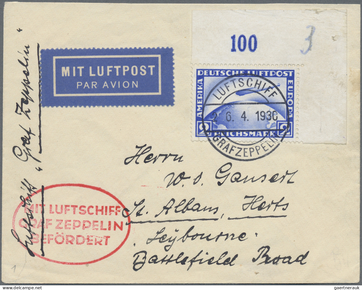 Zeppelin Mail - Germany: 1912/1940 (ca.), Zeppelinpost + Luftpost, hochwertiger