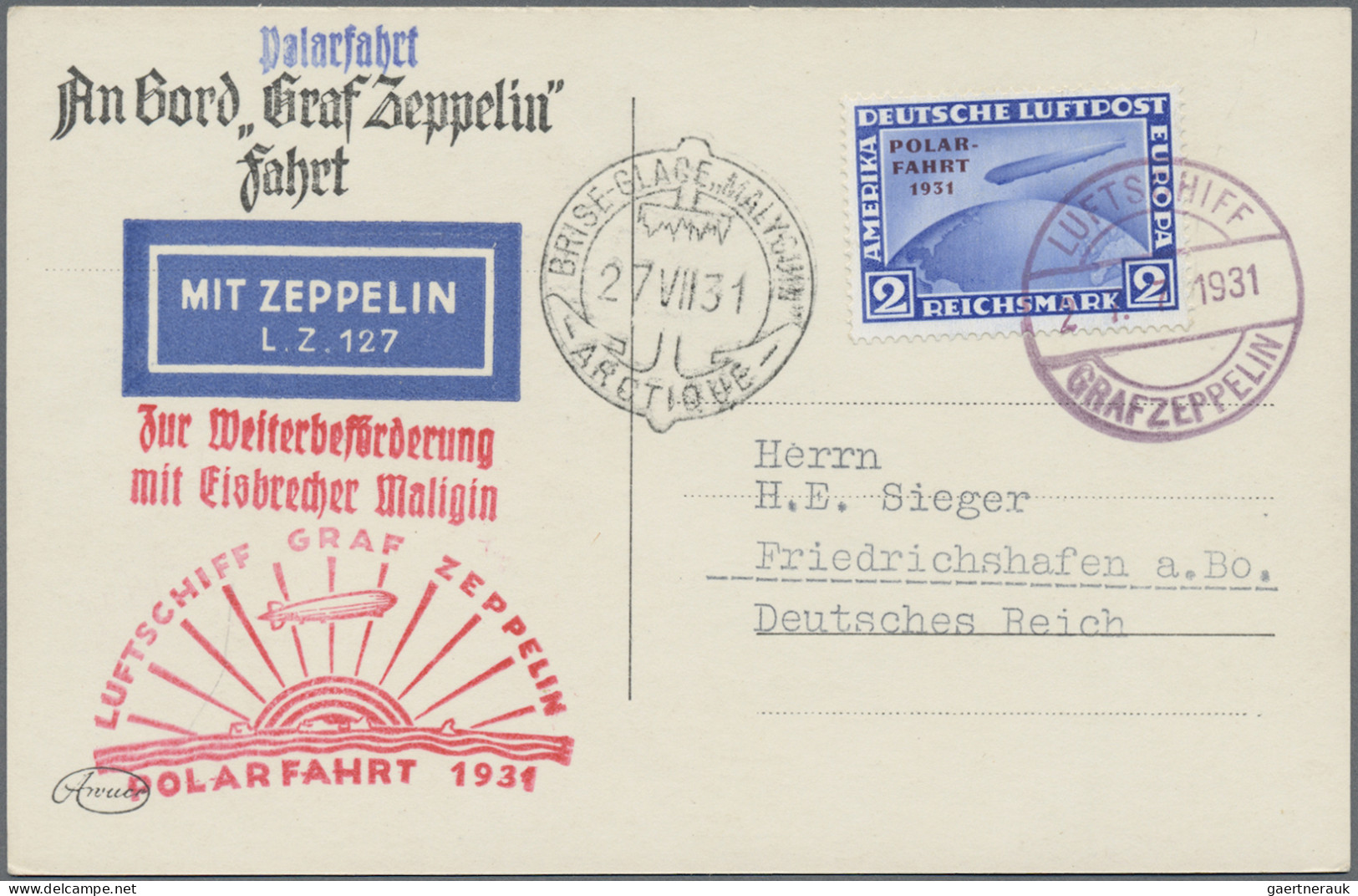 Zeppelin Mail - Germany: 1912/1940 (ca.), Zeppelinpost + Luftpost, hochwertiger