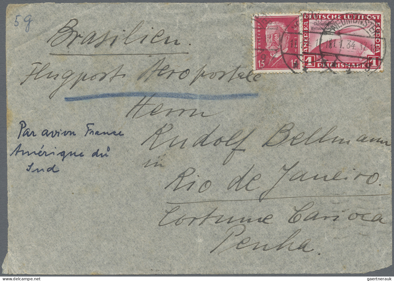 Zeppelin Mail - Germany: 1928/1939, Partie Von 42 Zeppelin-Briefen Und -Karten M - Luft- Und Zeppelinpost