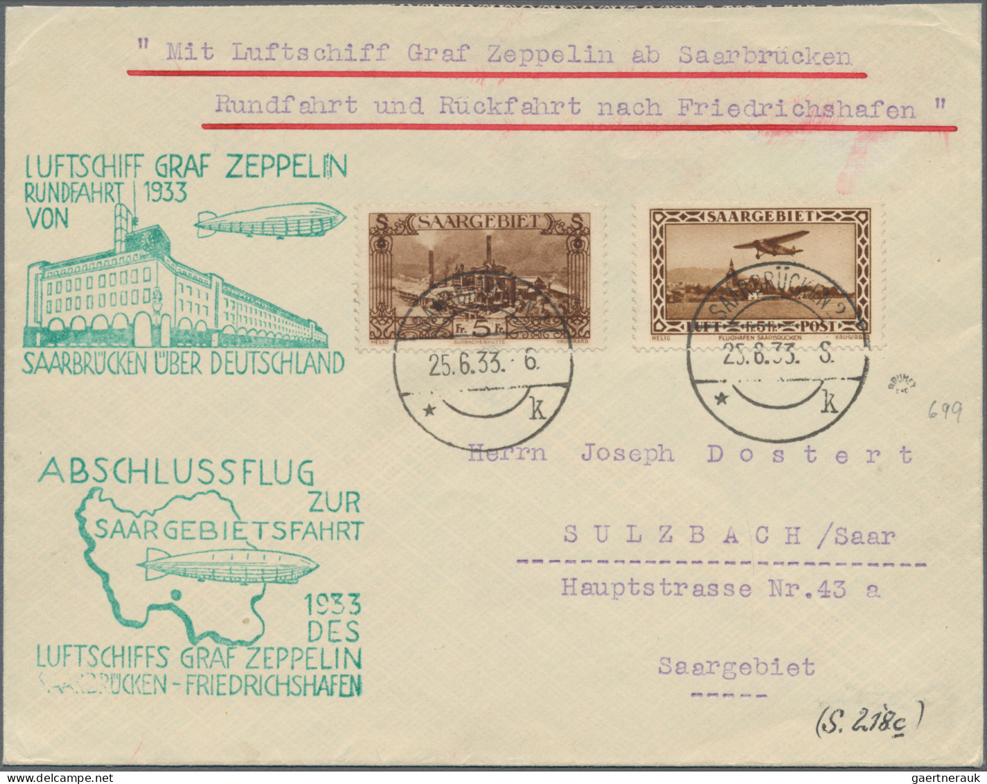 Zeppelin Mail - Germany: 1928/1939, Partie Von 42 Zeppelin-Briefen Und -Karten M - Airmail & Zeppelin