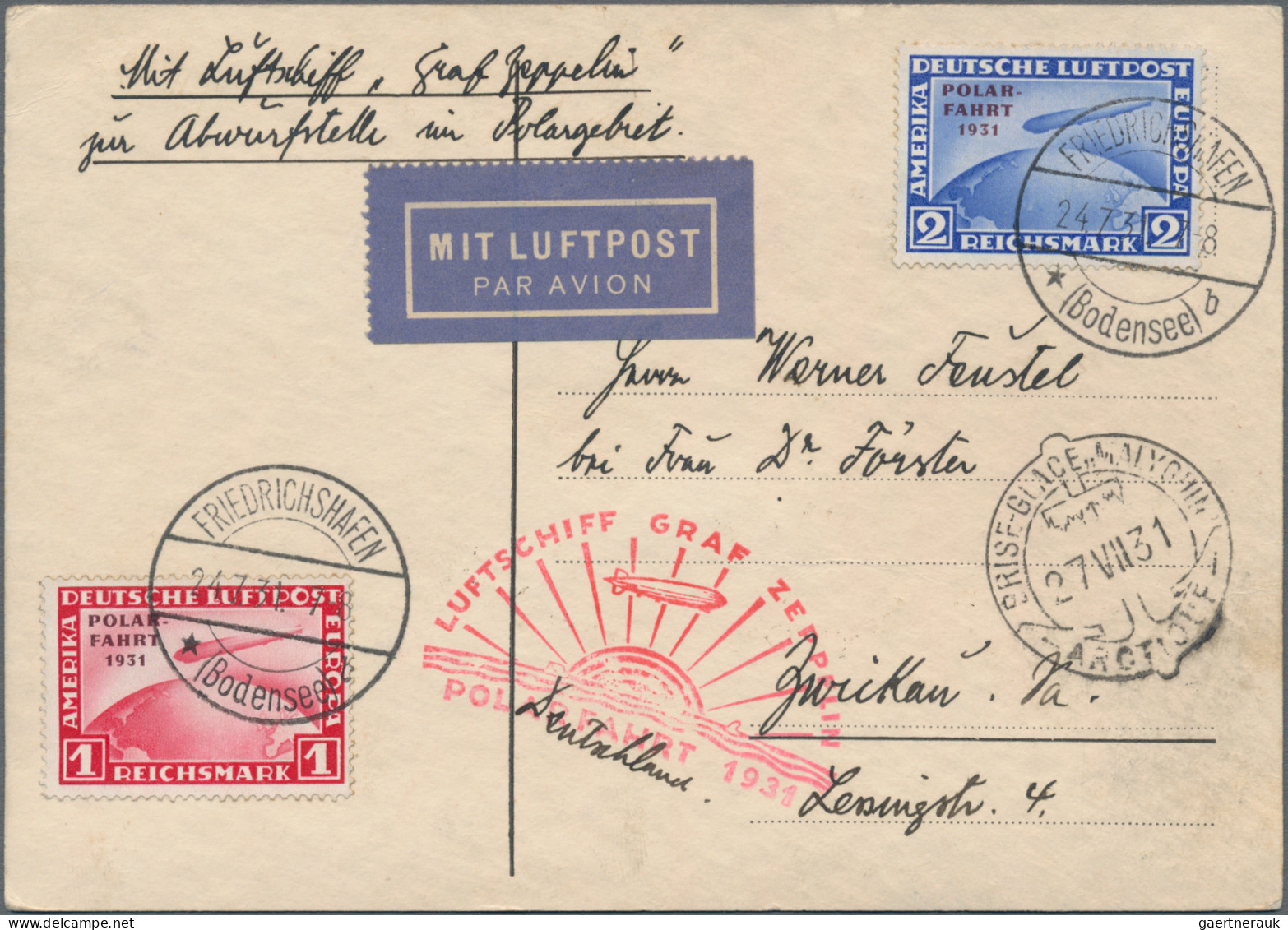 Zeppelin Mail - Germany: 1928/1939, Partie von 42 Zeppelin-Briefen und -Karten m