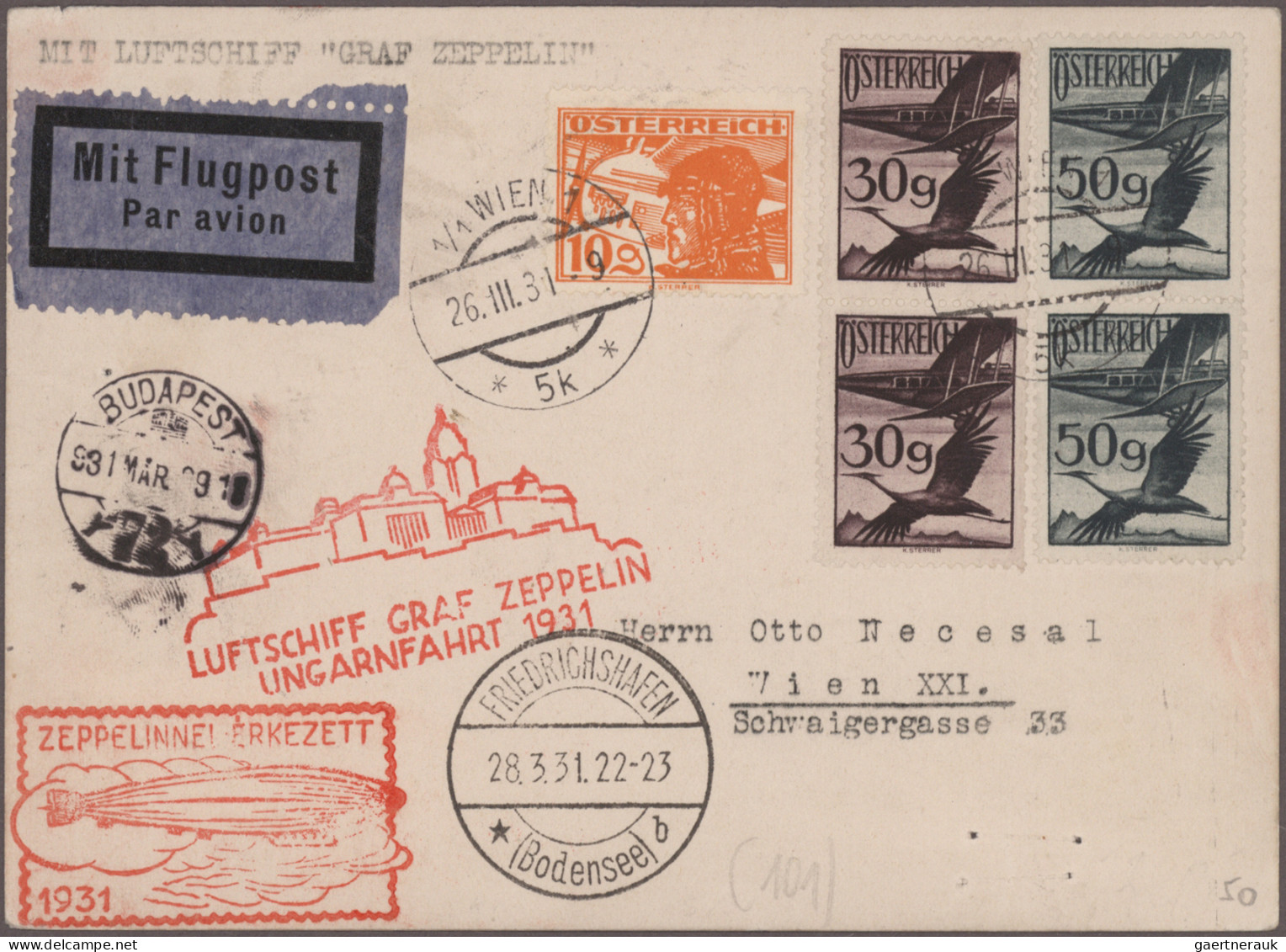 Zeppelin Mail - Germany: 1929/1939, Umfangreiche interessante Sammlung mit ca. 4