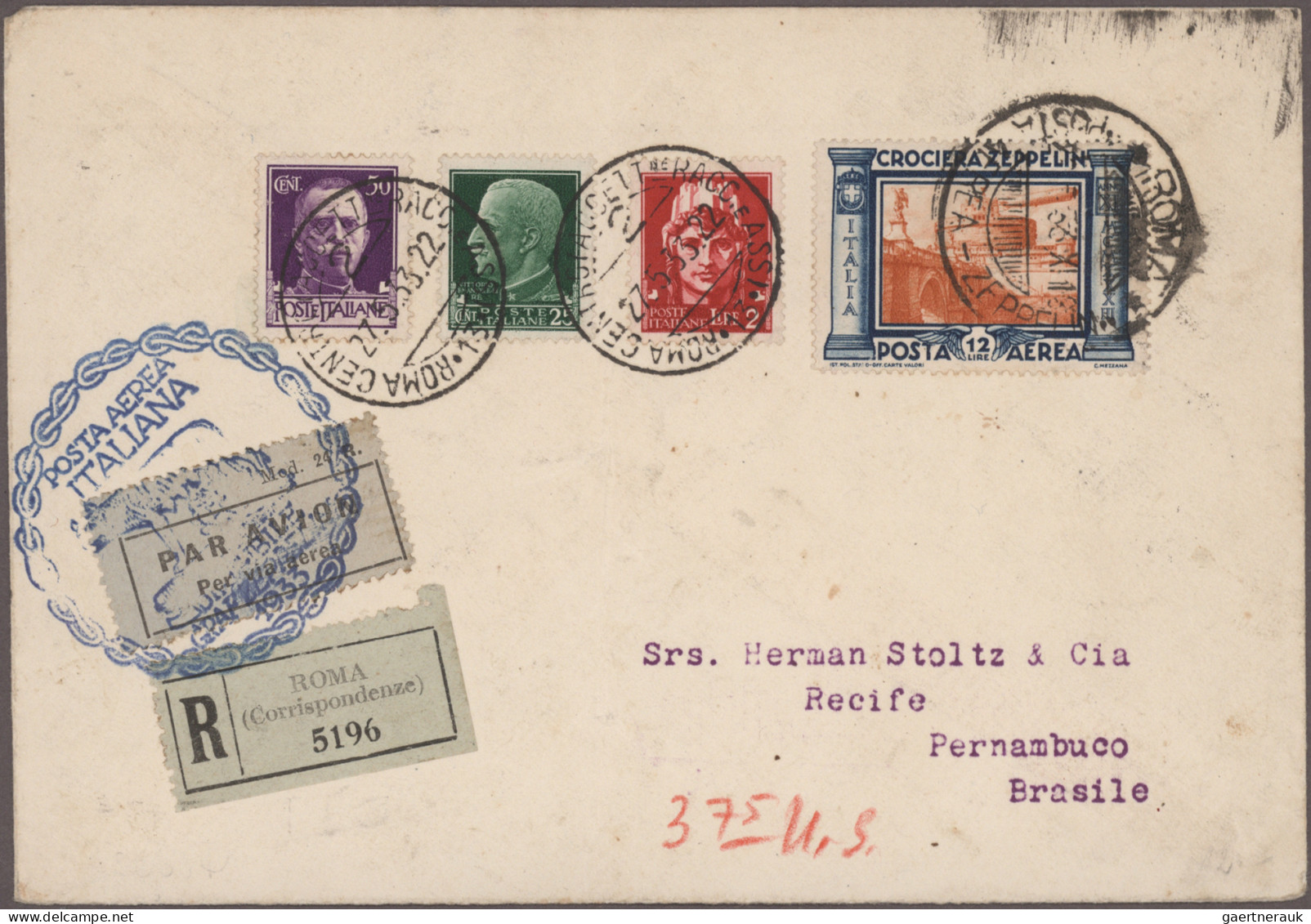 Zeppelin Mail - Germany: 1929/1939, Umfangreiche interessante Sammlung mit ca. 4