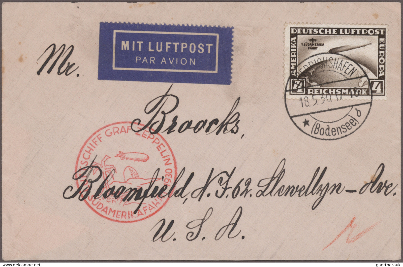 Zeppelin Mail - Germany: 1929/1939, Umfangreiche interessante Sammlung mit ca. 4