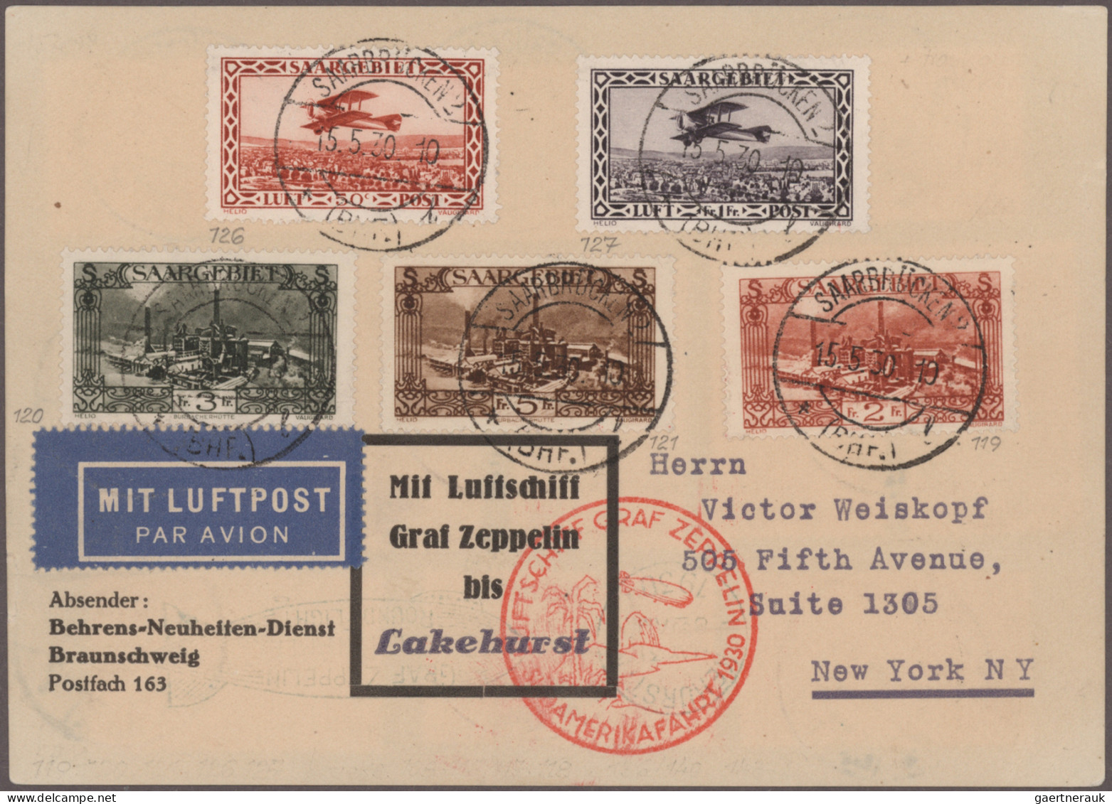 Zeppelin Mail - Germany: 1929/1939, Umfangreiche interessante Sammlung mit ca. 4