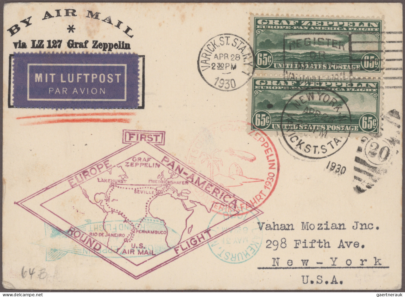 Zeppelin Mail - Germany: 1929/1939, Umfangreiche interessante Sammlung mit ca. 4