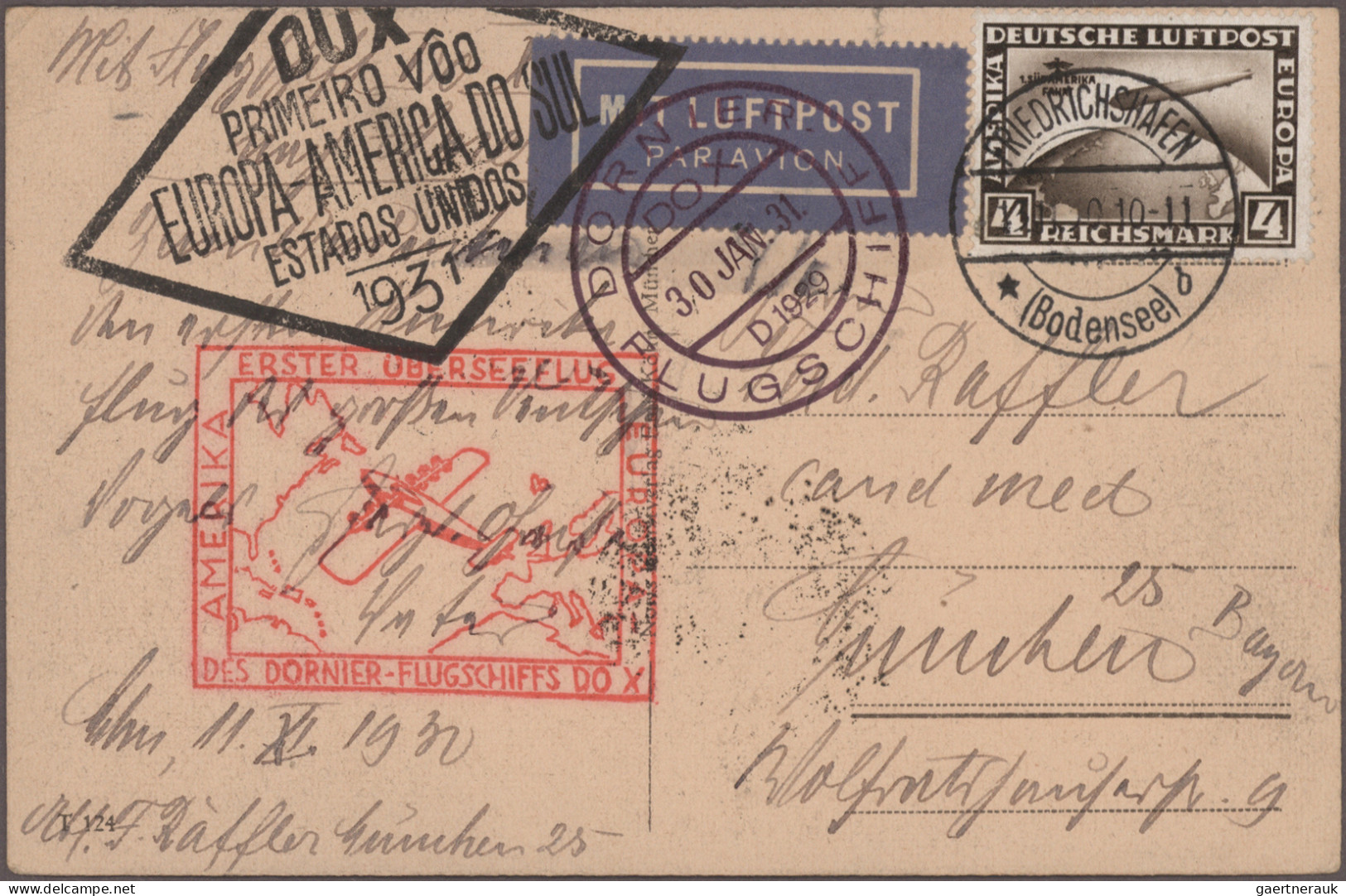 Zeppelin Mail - Germany: 1929/1939, Umfangreiche interessante Sammlung mit ca. 4