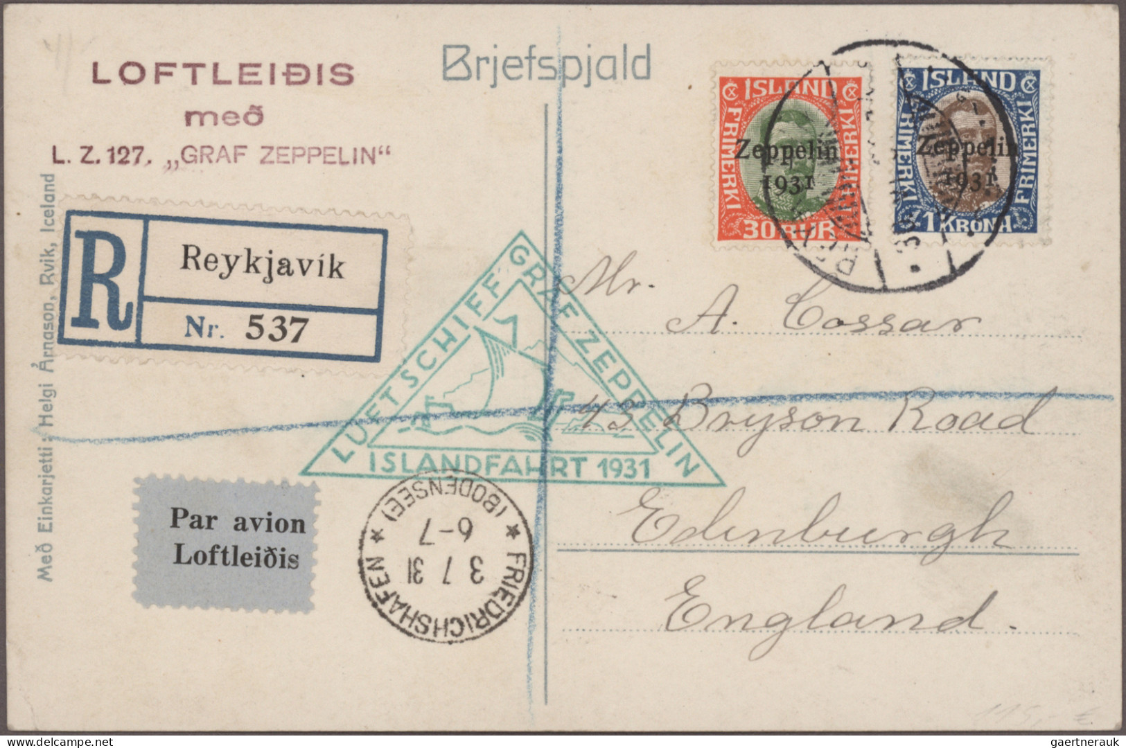 Zeppelin Mail - Germany: 1929/1939, Umfangreiche interessante Sammlung mit ca. 4