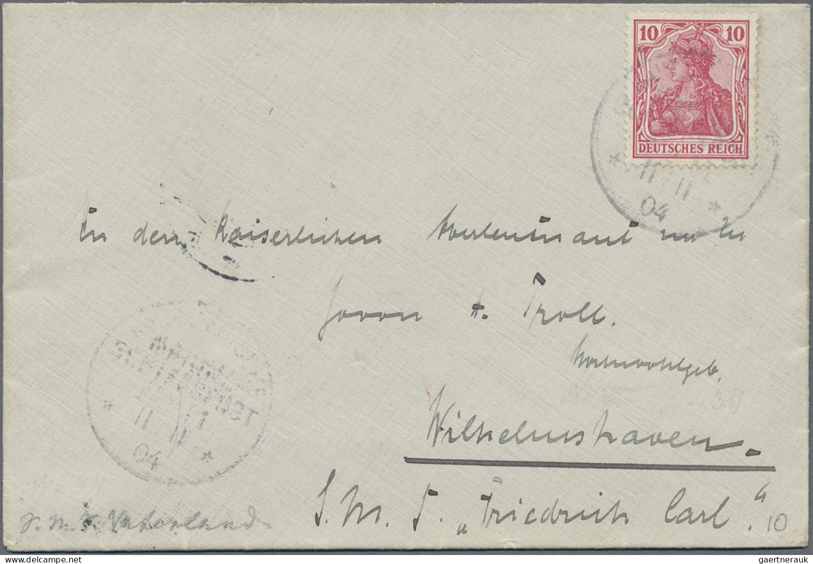 German Ship Post - Marine: 18971916, Marineschiffspost, Partie von 27 Stück, mit