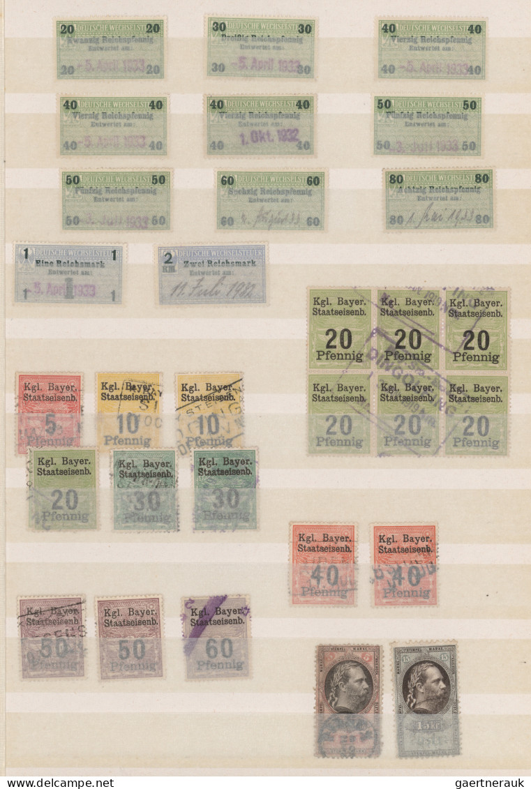 Fiscals: 1859/1980 (ca.), Bayern Mit Eisenbahn, DR, Bund, Österreich-Ungarn, Wür - Autres & Non Classés