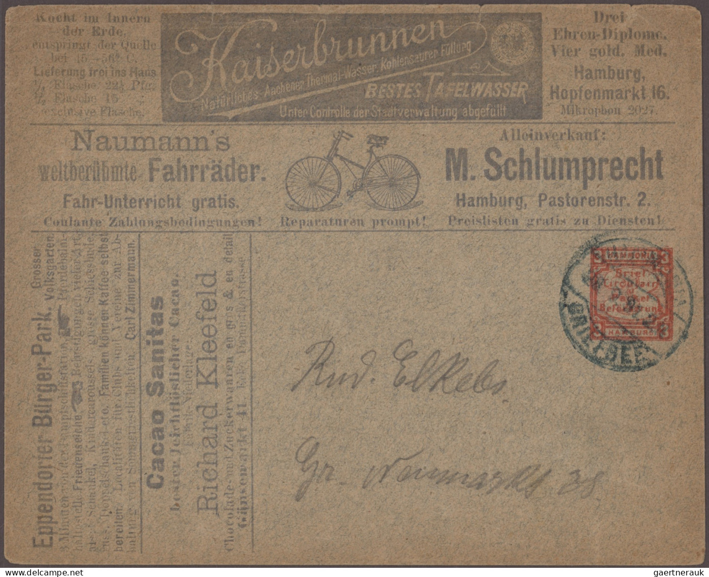 Thematics: advertising postal stationery: 1872/1920 ca., Dt.Reich und Gebiete, g