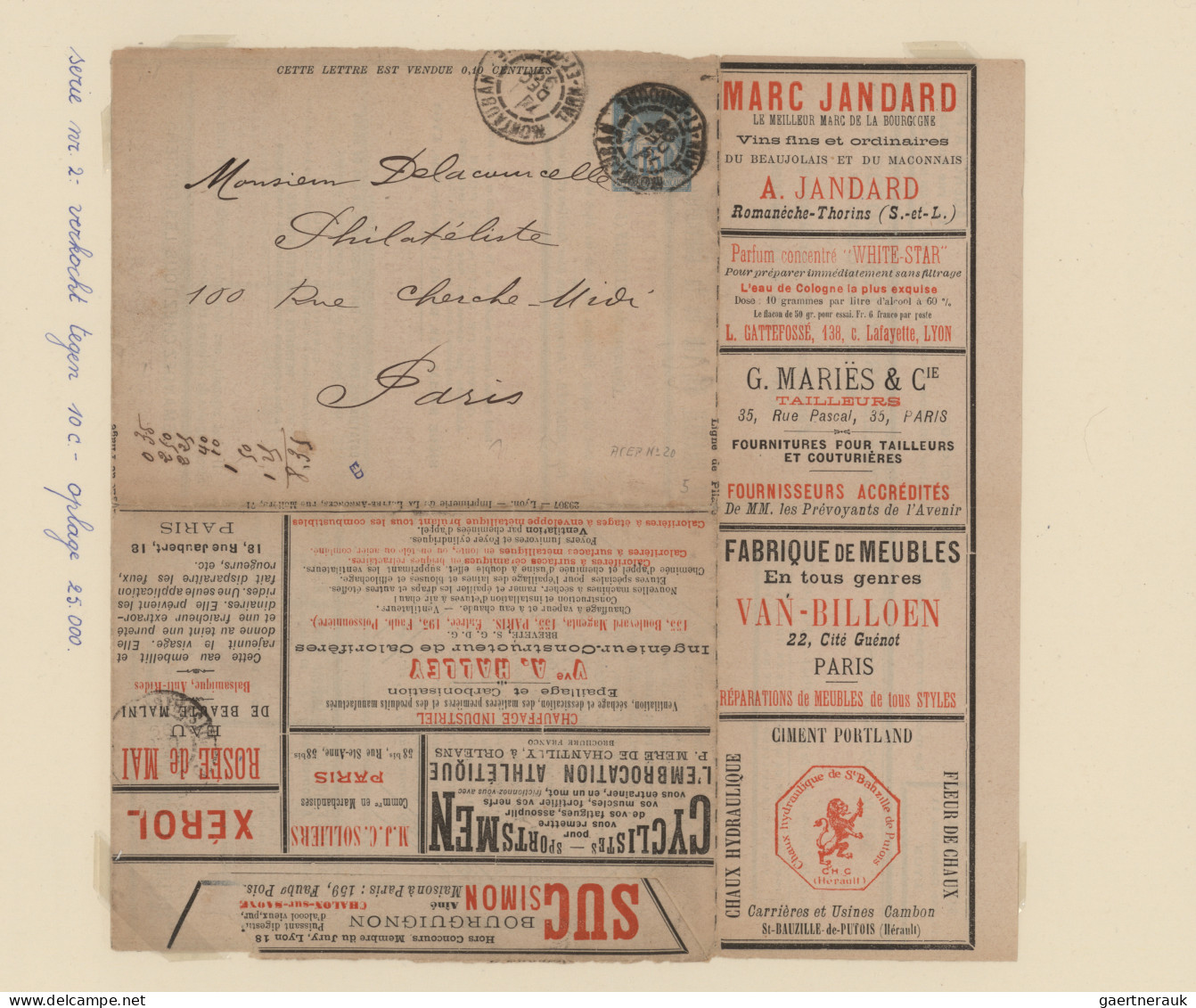 Thematics: Advertising Postal Stationery: 1873/1900 Ca., France, Interesting Col - Autres