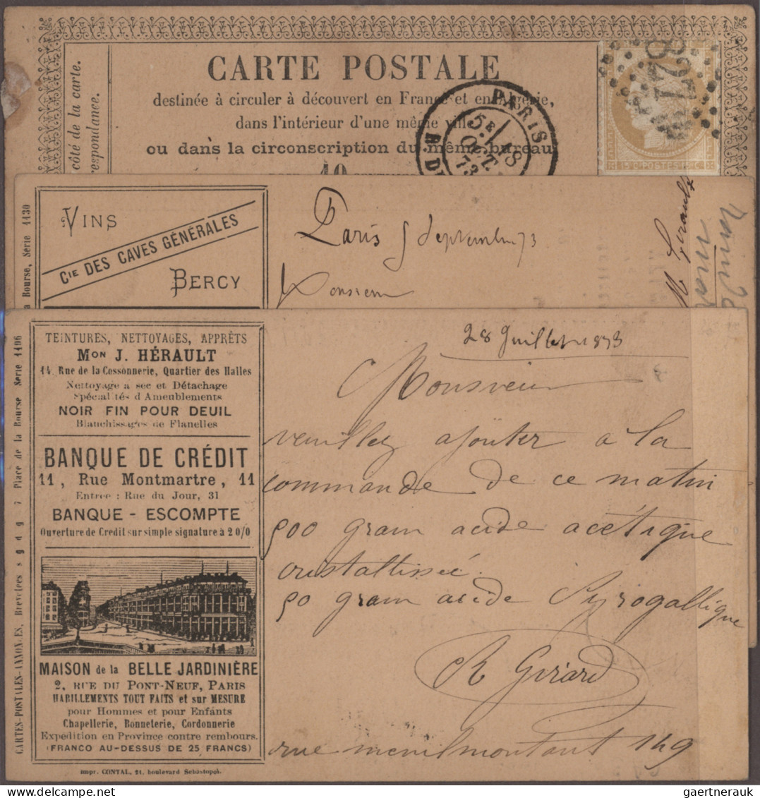 Thematics: Advertising Postal Stationery: 1873/1900 Ca., France, Interesting Col - Otros