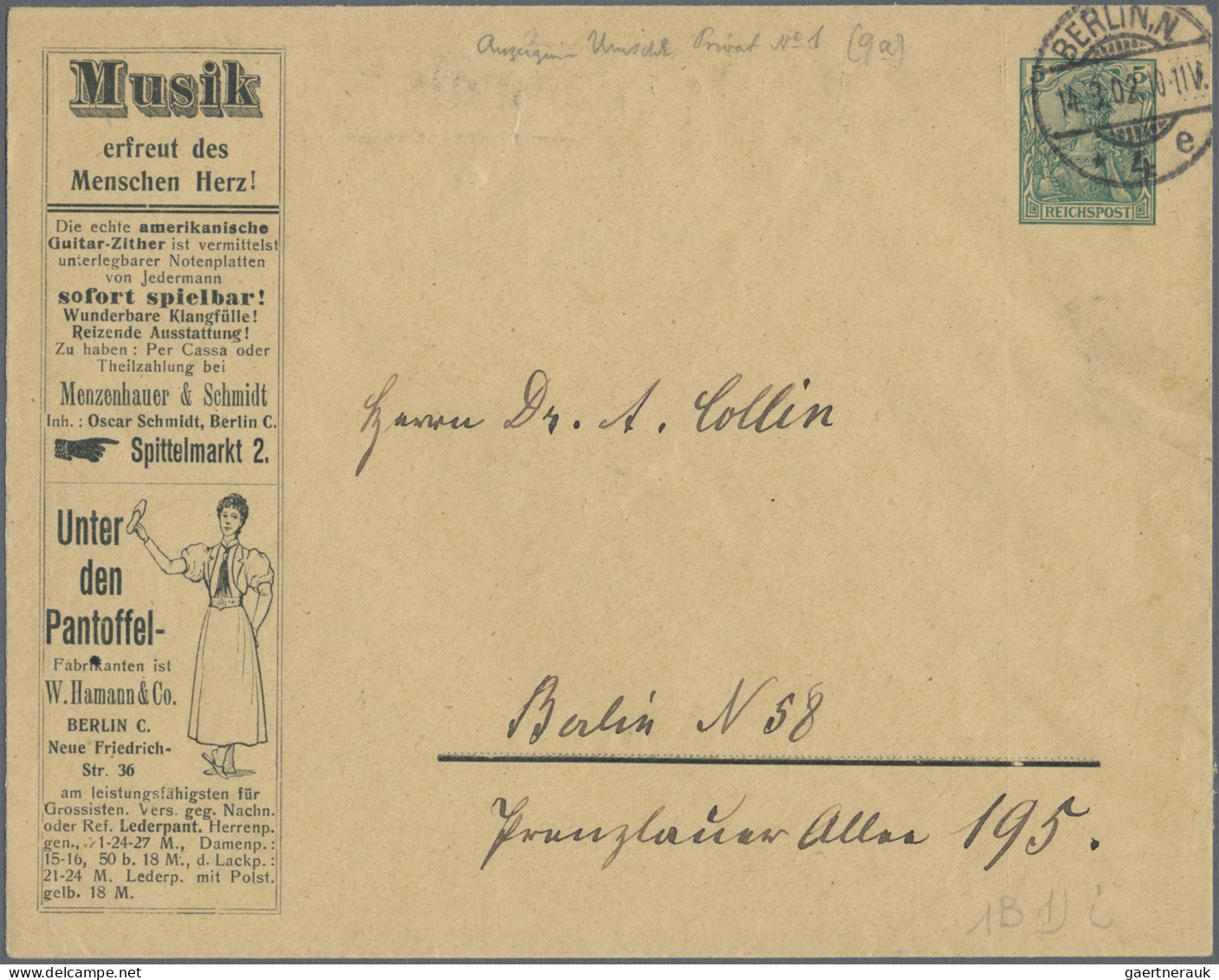 Thematics: Advertising Postal Stationery: 1900/1914 Ca., Dt.Reich Germania, Reic - Andere