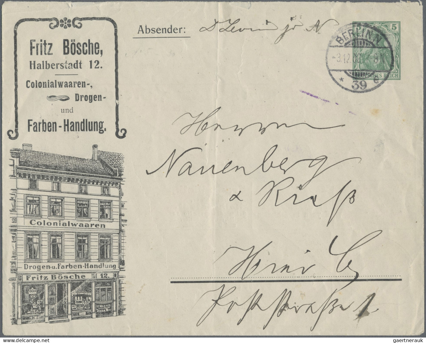 Thematics: Advertising Postal Stationery: 1900/1914 Ca., Dt.Reich Germania, Reic - Sonstige