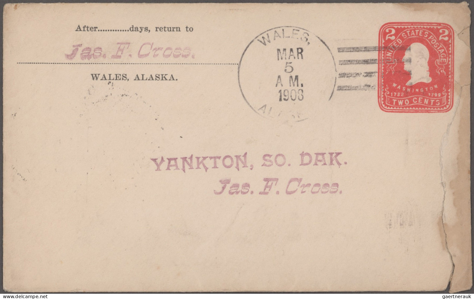 Thematics: Arctic: 1901/1915, Alaska/Yukon Winter Mail, Group Of Five Covers, Be - Autres