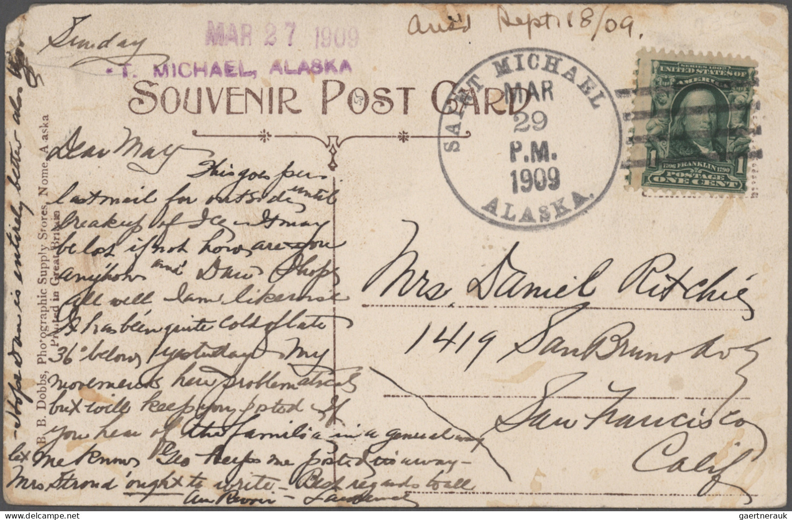 Thematics: Arctic: 1907/1911, Alaska Winter Mail, Group Of Seven Ppc (mainly Dep - Autres