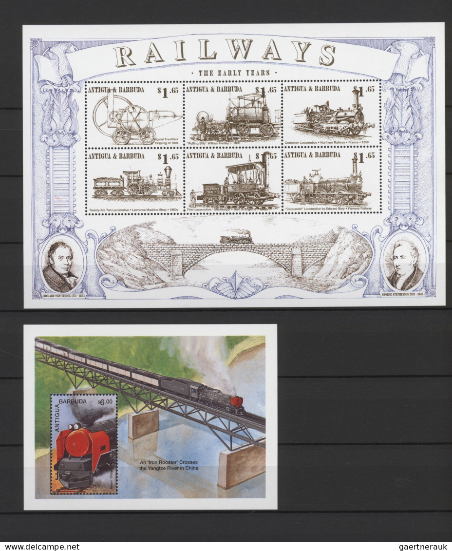 Thematics: Railway: 1894/2000, Extensive Collection Of Railway Motifs With Stamp - Trains