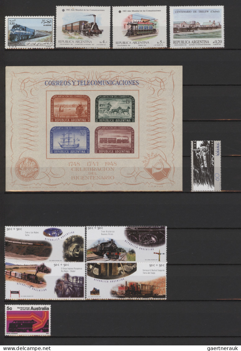 Thematics: Railway: 1894/2000, Extensive Collection Of Railway Motifs With Stamp - Eisenbahnen