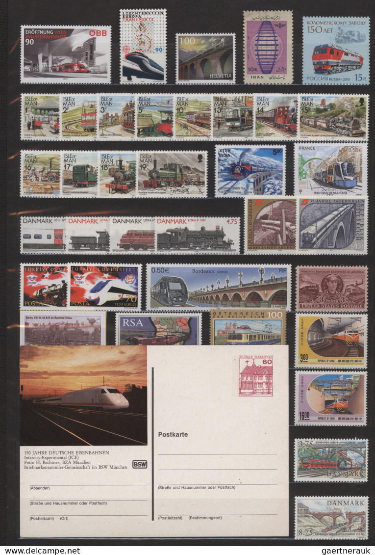 Thematics: railway: 1894/2000, Extensive collection of railway motifs with stamp