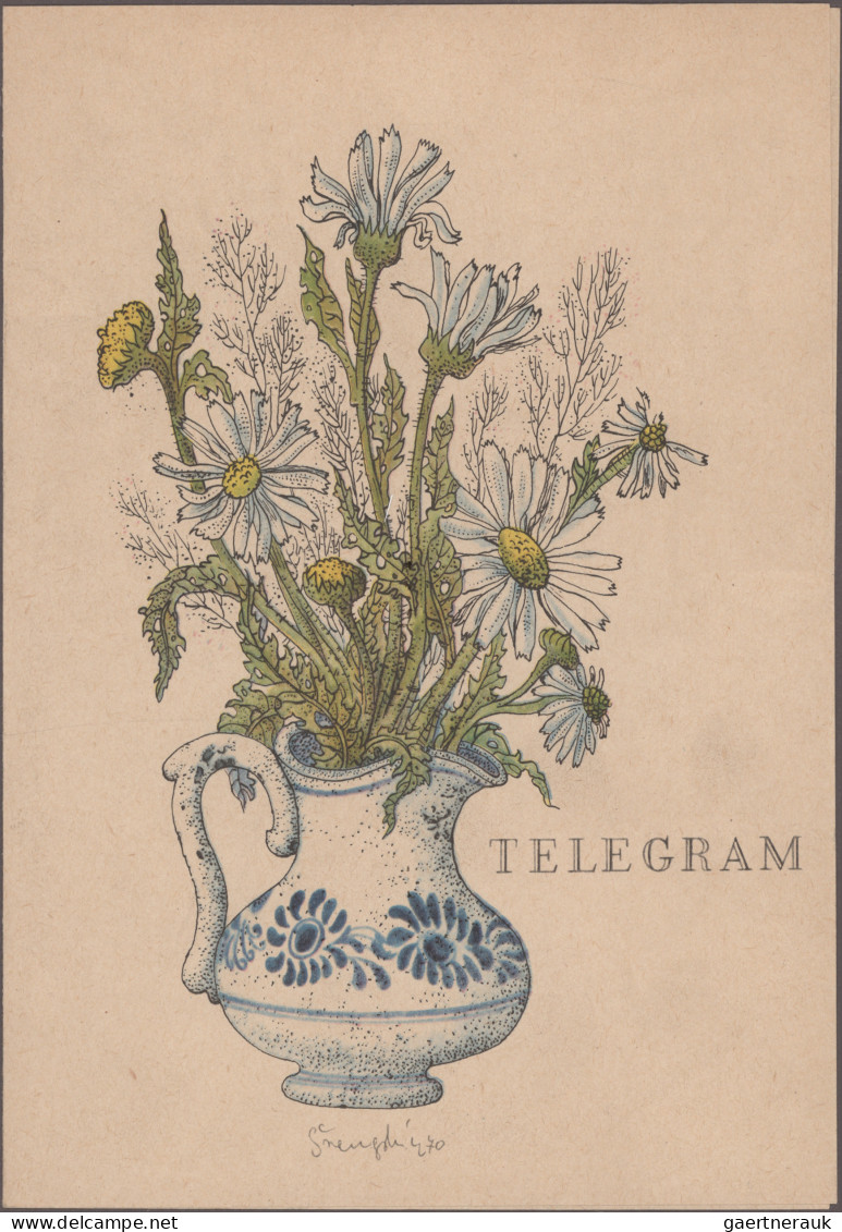 Thematics:  Flora, Botany, Bloom: 1930/1980 (ca.), TELEGRAMS Showing Various "FL - Otros