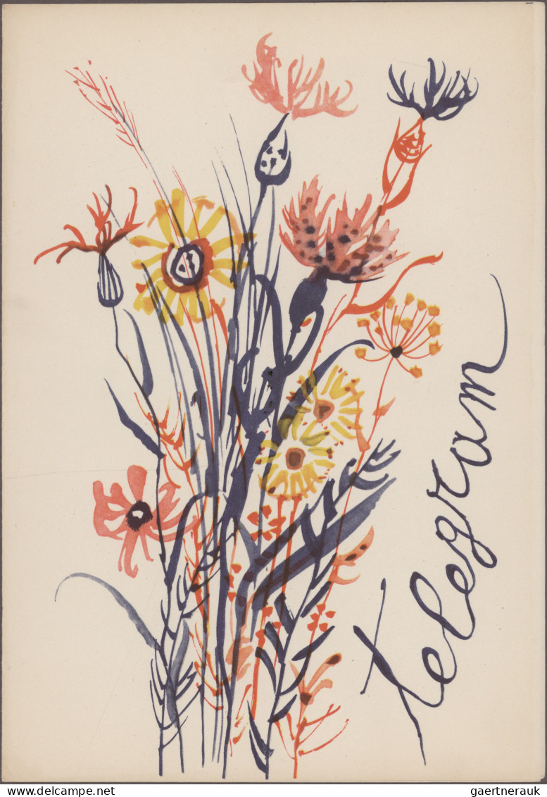 Thematics:  Flora, Botany, Bloom: 1930/1980 (ca.), TELEGRAMS Showing Various "FL - Sonstige