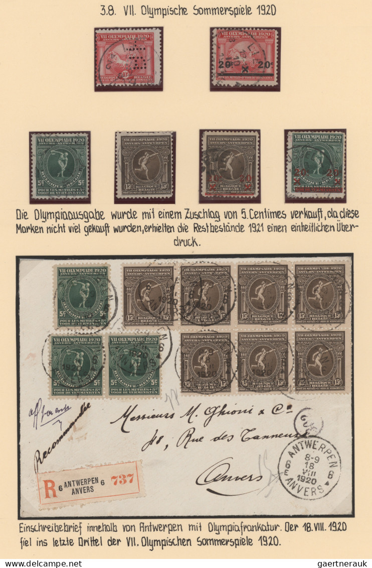 Thematics: Olympic Games: 1920, Olympic Games Antwerp, Collection Of 14 Covers/c - Andere & Zonder Classificatie