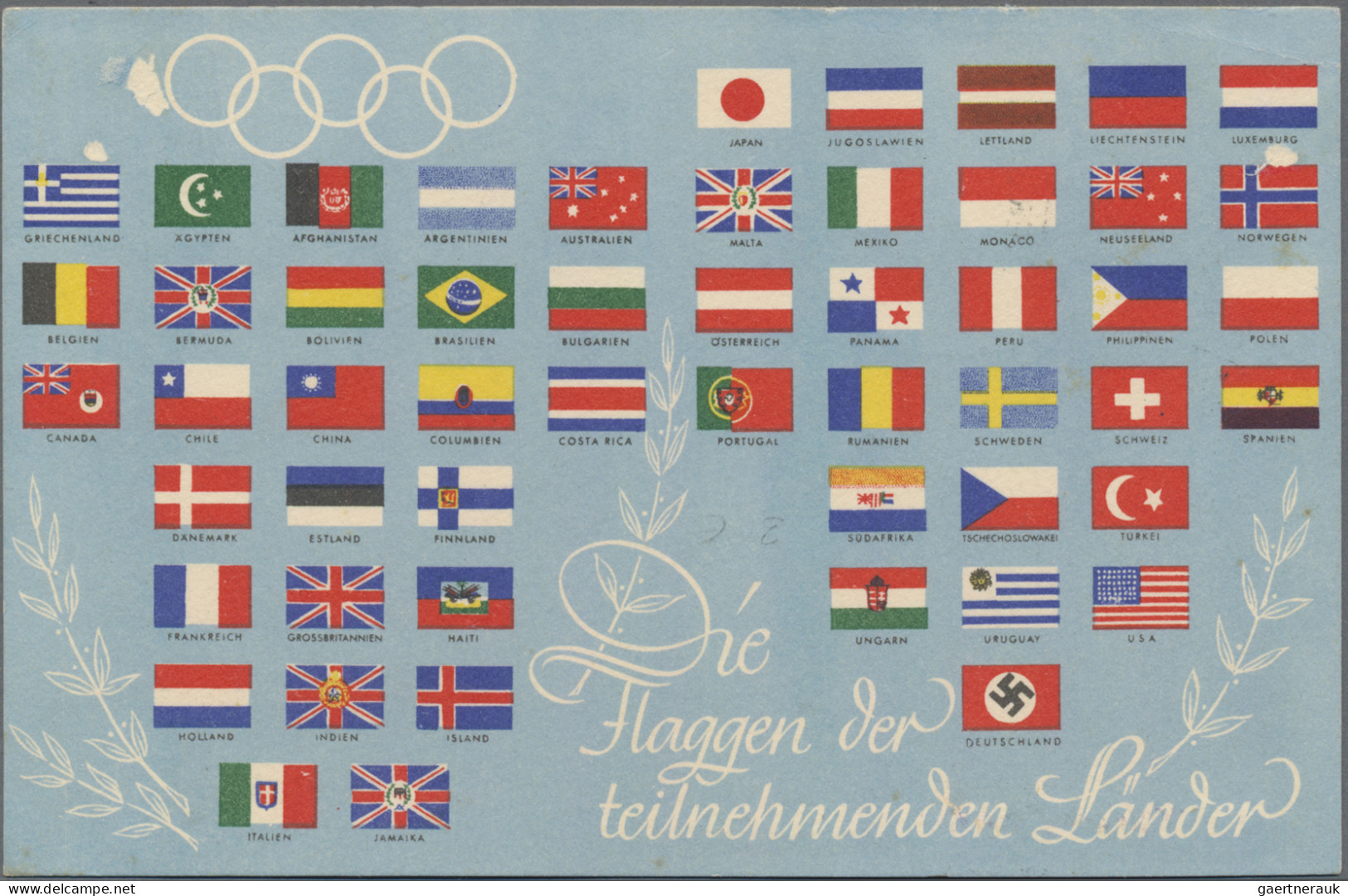 Thematics: Olympic Games: 1936 BERLIN: Five Covers And One Picture Postcard With - Otros & Sin Clasificación